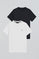 Pack de duas t-shirts em azul marinho e branco, com decote redondo e logo bordado Rigby Go