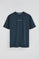 Camiseta azul marino de cuello redondo y print náutico