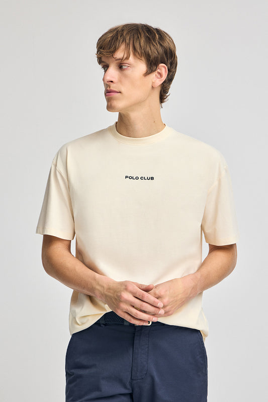 Camiseta color crudo de cuello redondo y print náutico