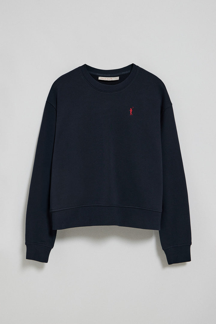 Bluza w kolorze granatowym, z okrągłym dekoltem i wyszywanym logo Rigby Go