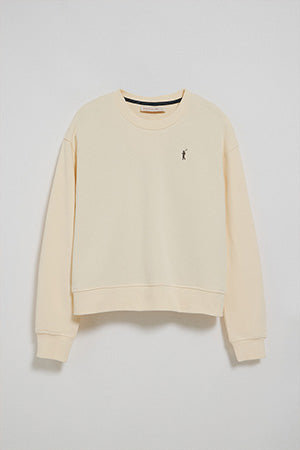 Sudadera color crudo de cuello redondo y bordado Rigby Go