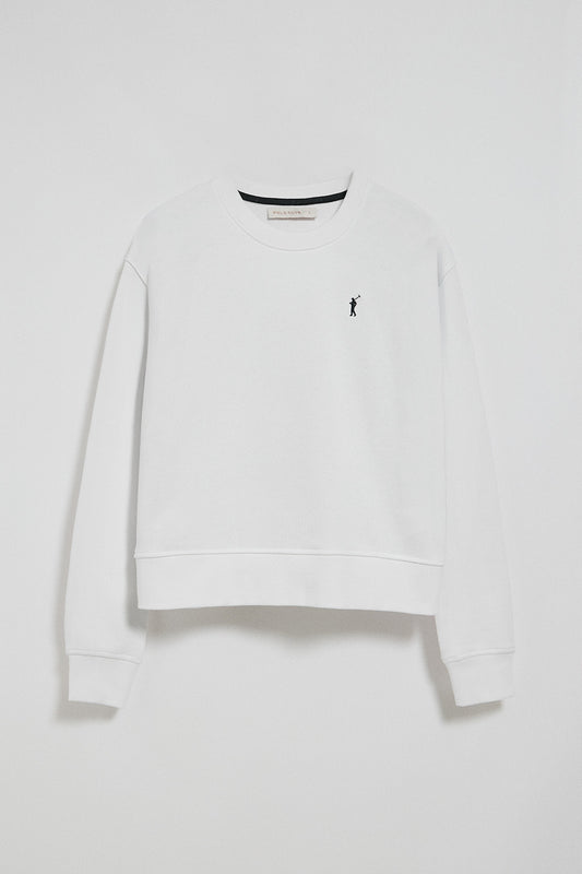 Bluza w kolorze białym, z okrągłym dekoltem i wyszywanym logo Rigby Go