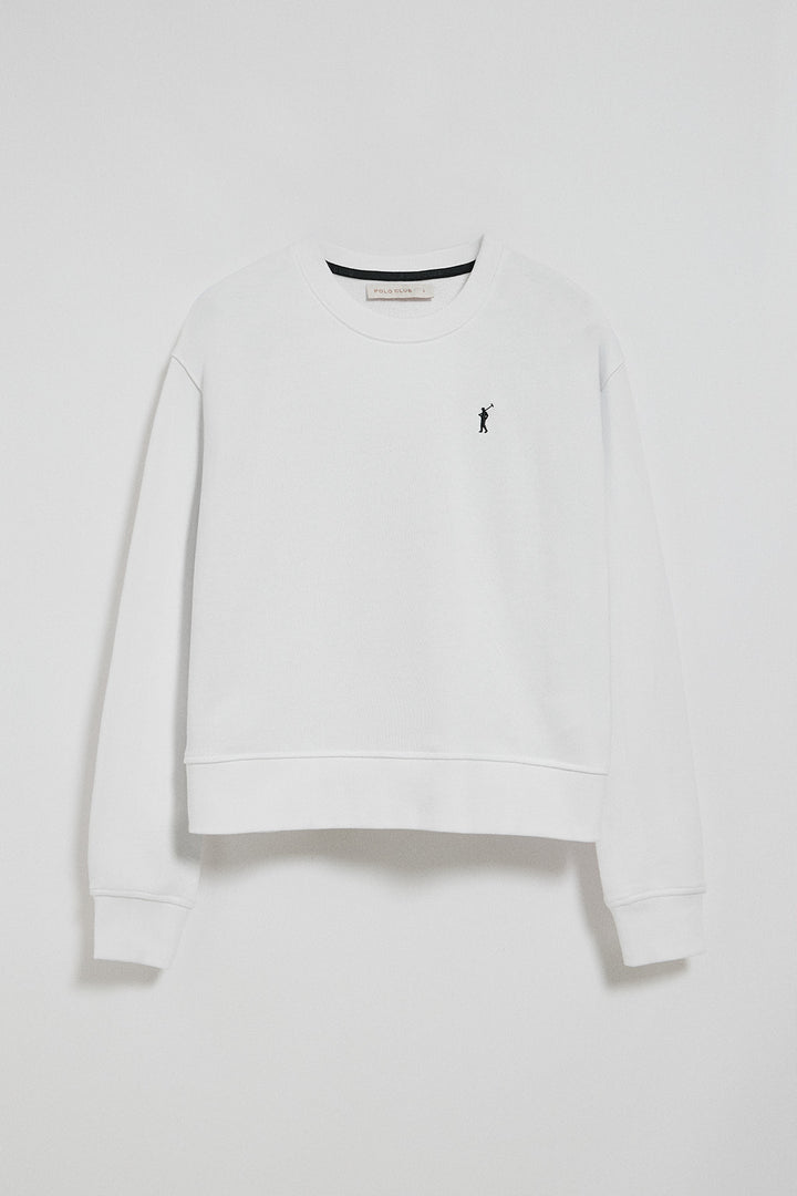 Bluza w kolorze białym, z okrągłym dekoltem i wyszywanym logo Rigby Go