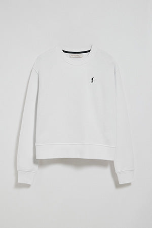 Sudadera blanca de cuello redondo y bordado Rigby Go