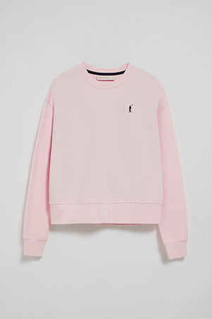 Sudadera rosa de cuello redondo y bordado Rigby Go