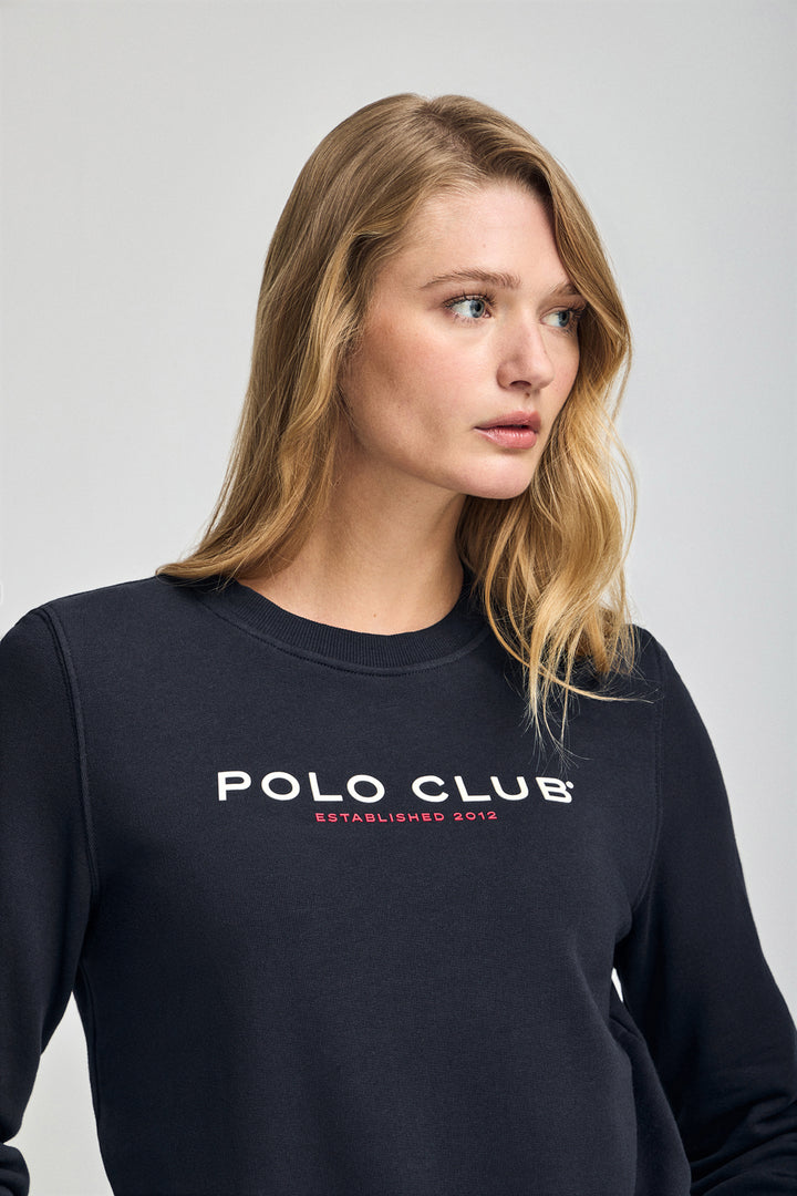 Sudadera azul marino y logo engomado Polo Club