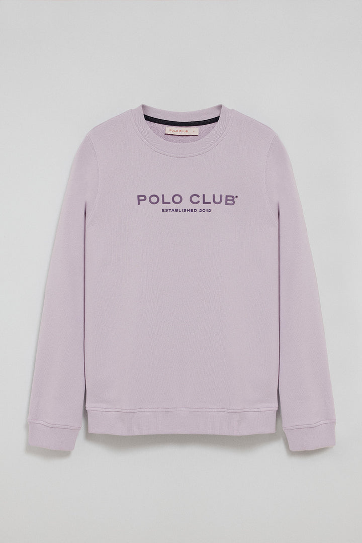 Sudadera lavanda y logo engomado Polo Club
