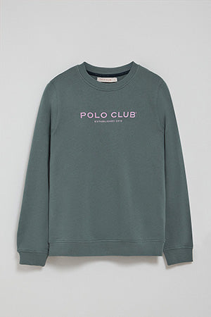Sweatshirt cinzenta e logo engomado Polo Club