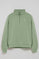 Sudadera verde jade de media cremallera y bordado Rigby Go