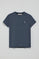 Camiseta azul denim de cuello redondo con bordado Rigby Go