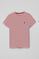 Camiseta rosa empolvado de cuello redondo con bordado Rigby Go