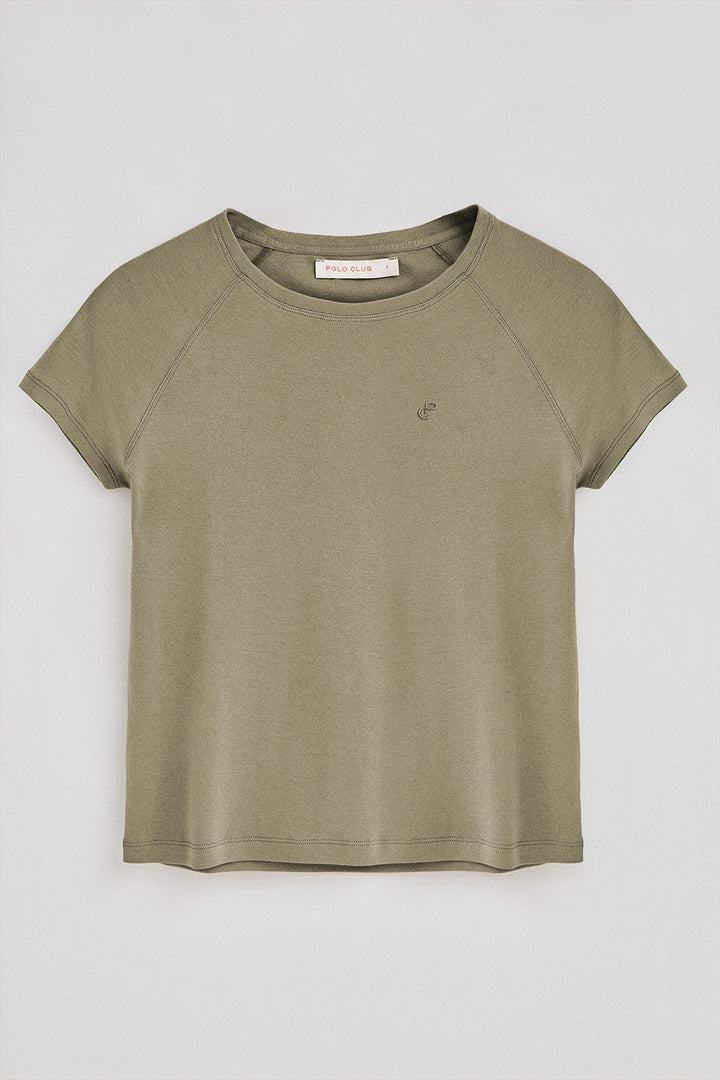 Camiseta verde Hesperia con monograma bordado
