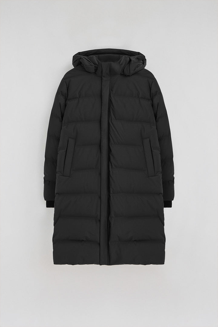 Abrigo de plumas Valberg negro con logo Polo Club