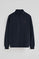 Sweatshirt azul marinho com meio fecho de correr com logo Rigby Go