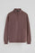 Sweatshirt rosa taupe com meio fecho de correr com logo Rigby Go