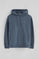 Sweatshirt azul denim com capuz e corte regular com logo Rigby Go