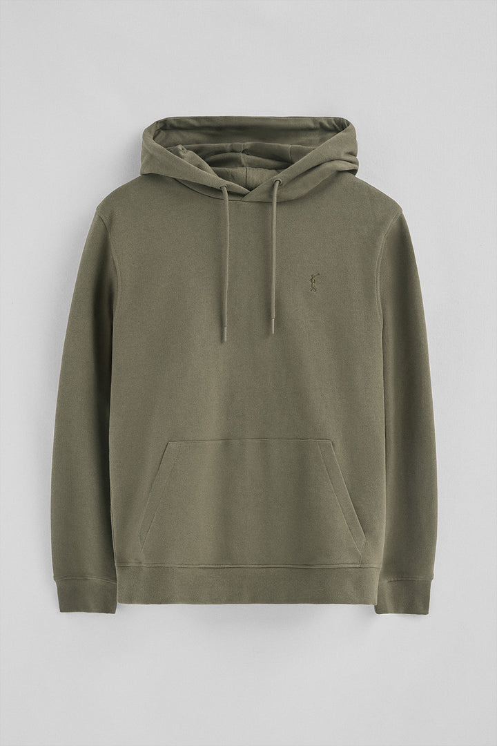 Bluza z kapturem o regularnym kroju w kolorze wojskowej zieleni, z logo Rigby Go