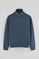 Sudadera azul denim de media cremallera con logo Polo Club