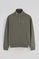Sudadera verde militar de media cremallera con logo Polo Club