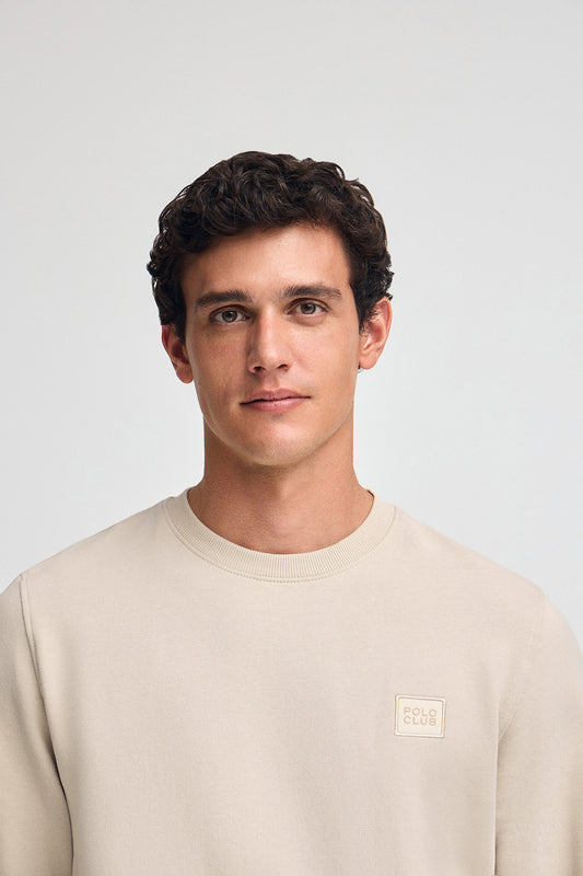 Sweatshirt bege de corte descontraído com logo Polo Club