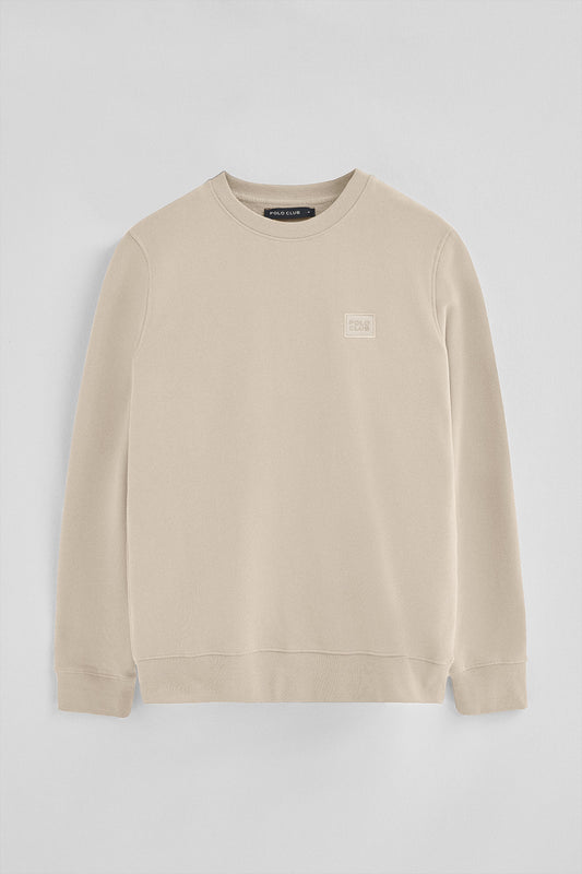 Sweatshirt bege de corte descontraído com logo Polo Club