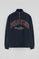Navy-blue half-zip sweatshirt with Established 2012 Polo Club logo