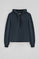 Sudadera azul marino con capucha y logo Rigby Go