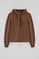 Sudadera color moca con capucha y logo Rigby Go