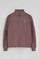 Sudadera rosa taupe con media cremallera y logo Rigby Go