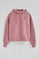 Bluza w kolorze pudrowego różu, z kapturem oraz zamkiem błyskawicznym i logo Rigby Go