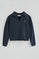 Sudadera azul marino con cuello de polo y logo Polo Club