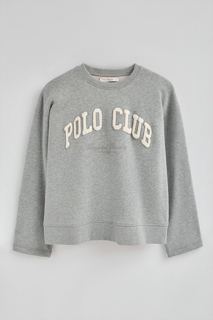 Bluza o swobodnym kroju w kolorze szarym vigoré z logo Established 2012 Polo Club