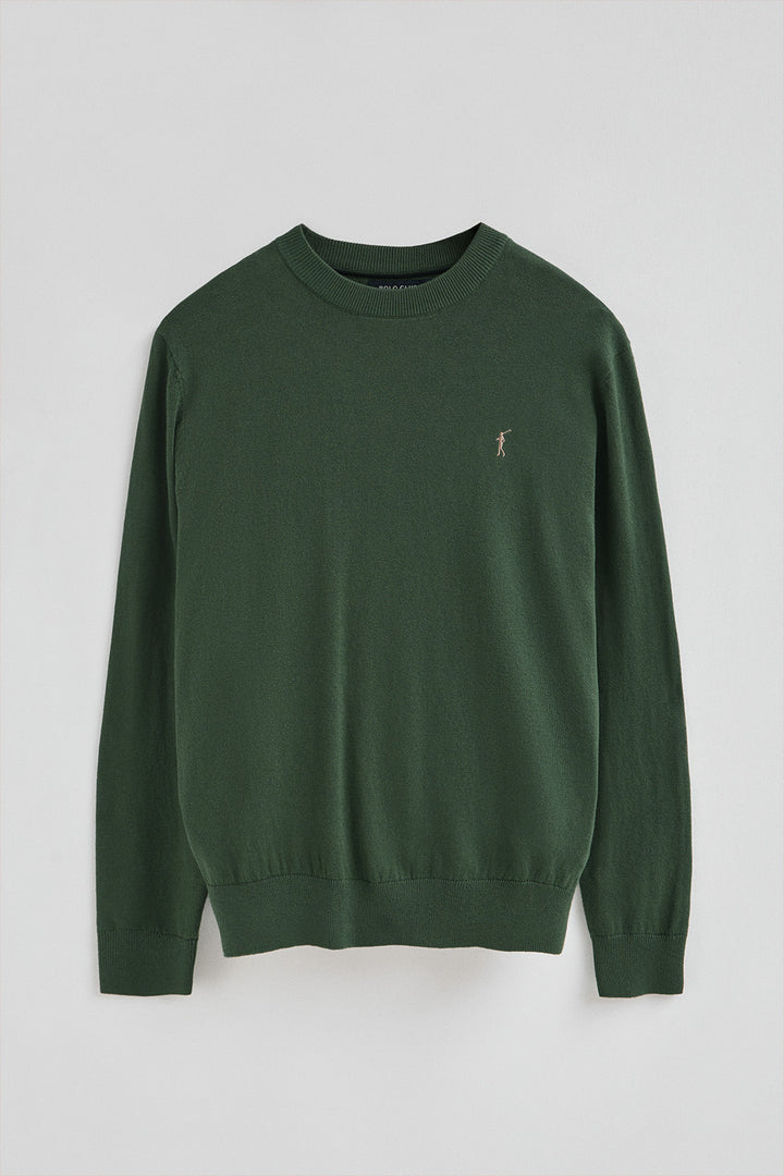 Jersey verde lodo de mezcla de lana y bordado Rigby Go