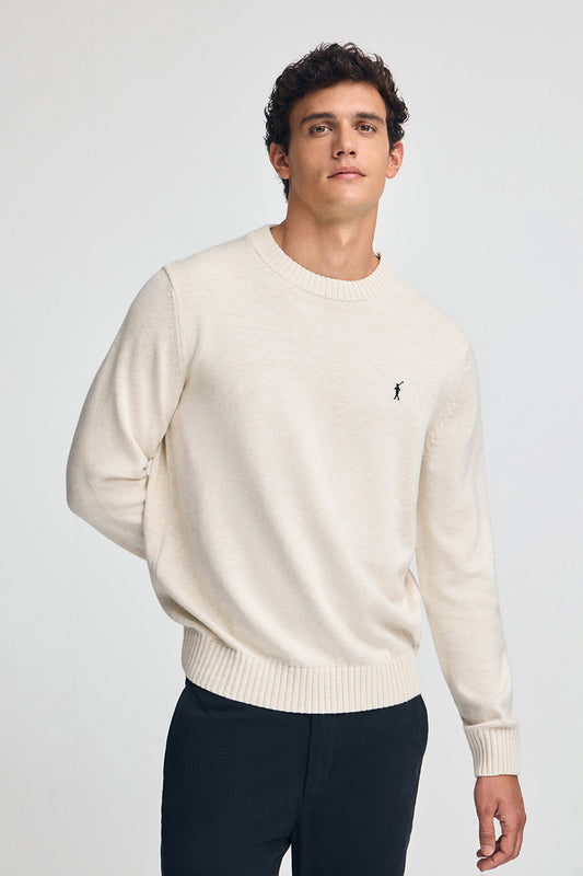 Jersey color crudo vigoré de mezcla de lana y bordado Rigby Go