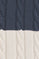 Pleciony sweter z dzianiny w paski w kolorach niebieskiego denimu i beżowym, z naszywką Polo Club