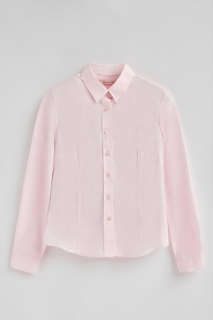 Camisa rosa de corte slim con logo Rigby Go