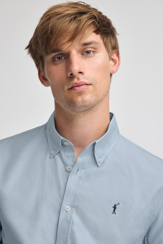 Camisa azul celeste de corte regular com logo Rigby Go