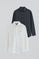Pack de duas camisas de popelina em branco e azul marinho, corte slim e logo Rigby Go