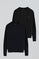 Pack hombre de dos jerseis azul marino y negro de punto trenzado en algodón con bordado Rigby Go
