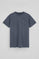 T-shirt azul denim com decote redondo e bordado Rigby Go