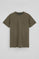 T-shirt verde militar com decote redondo e bordado Rigby Go