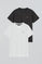 Pack de duas t-shirts para homem em preto e branco, com decote redondo e bordado Rigby Go