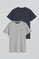 Pack de duas t-shirts para homem em preto e cinza vigoré, com decote redondo e bordado Rigby Go