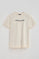 T-shirt cor crua com logo Established 2012 Polo Club