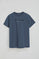 T-shirt azul denim com logo Established 2012 Polo Club