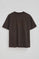 T-shirt Tarak cor chocolate escuro com logo Polo Club