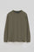 T-shirt verde militar de manga comprida e logo bordado Rigby Go.