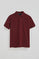 Polo grená em piqué com logo bordado Rigby Go