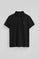 Polo preto slim em piqué com logo bordado Rigby Go