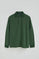 Polo verde garrafa de manga comprida com logo bordado Rigby Go